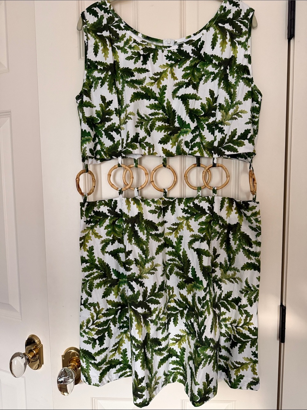 Chefanie dress Bamboo ring Tropical Leaf Cutout L